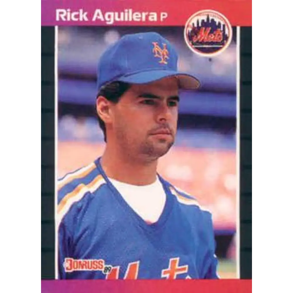 1989 Donruss #526 Rick Aguilera DP NM-MT New York Mets Baseball Card Image 1