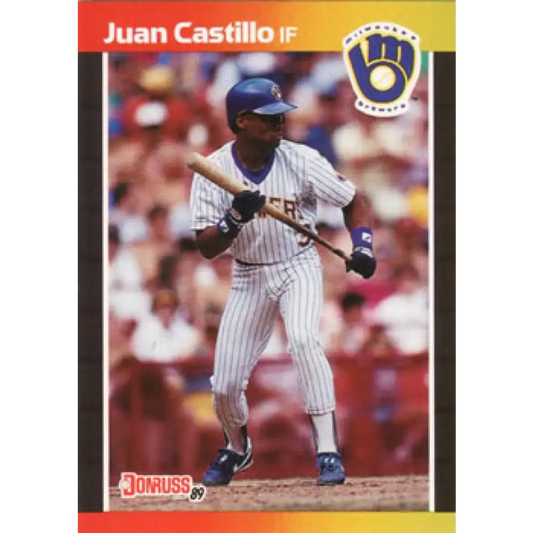 1989 Donruss #530 Juan Castillo DP NM-MT Milwaukee Brewers Baseball Card Image 1
