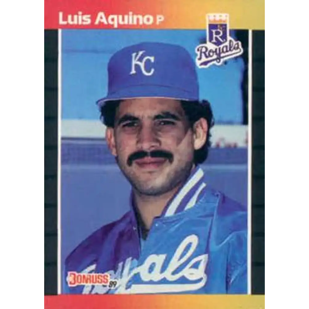 1989 Donruss #534 Luis Aquino DP NM-MT Kansas City Royals Baseball Card Image 1