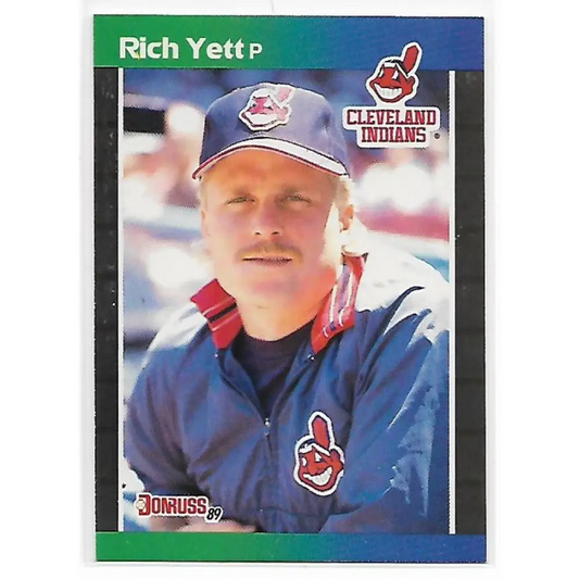 1989 Donruss #546 Rich Yett DP NM-MT Cleveland Indians Baseball Card Image 1