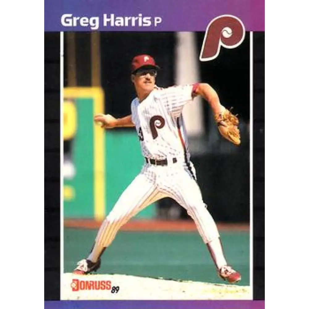1989 Donruss #548 Greg Harris DP NM-MT Philadelphia Phillies Baseball Card Image 1