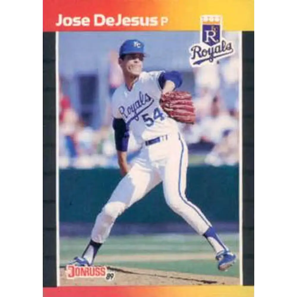 1989 Donruss #558 Jose DeJesus DP NM-MT RC Rookie Kansas City Royals Baseball Card Image 1