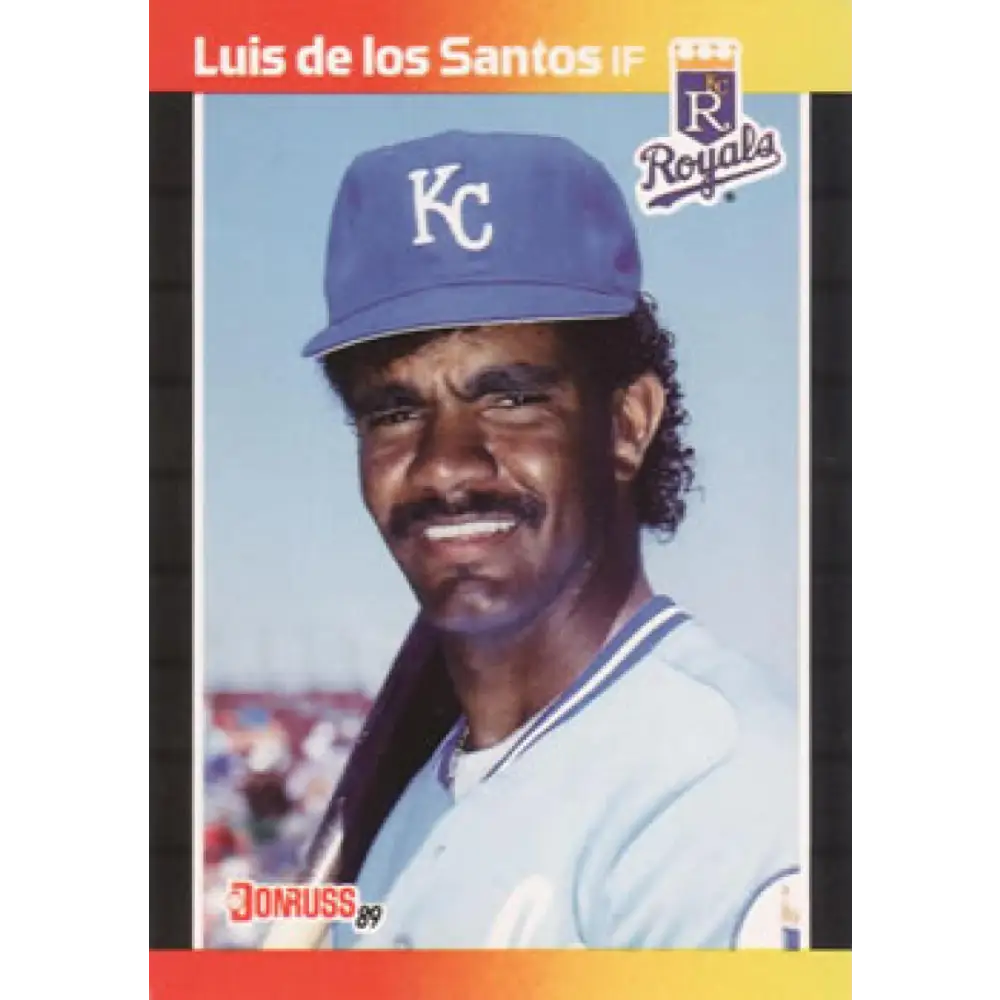 1989 Donruss #562 Luis de los Santos DP NM-MT RC Rookie Kansas City Royals Baseball Card Image 1