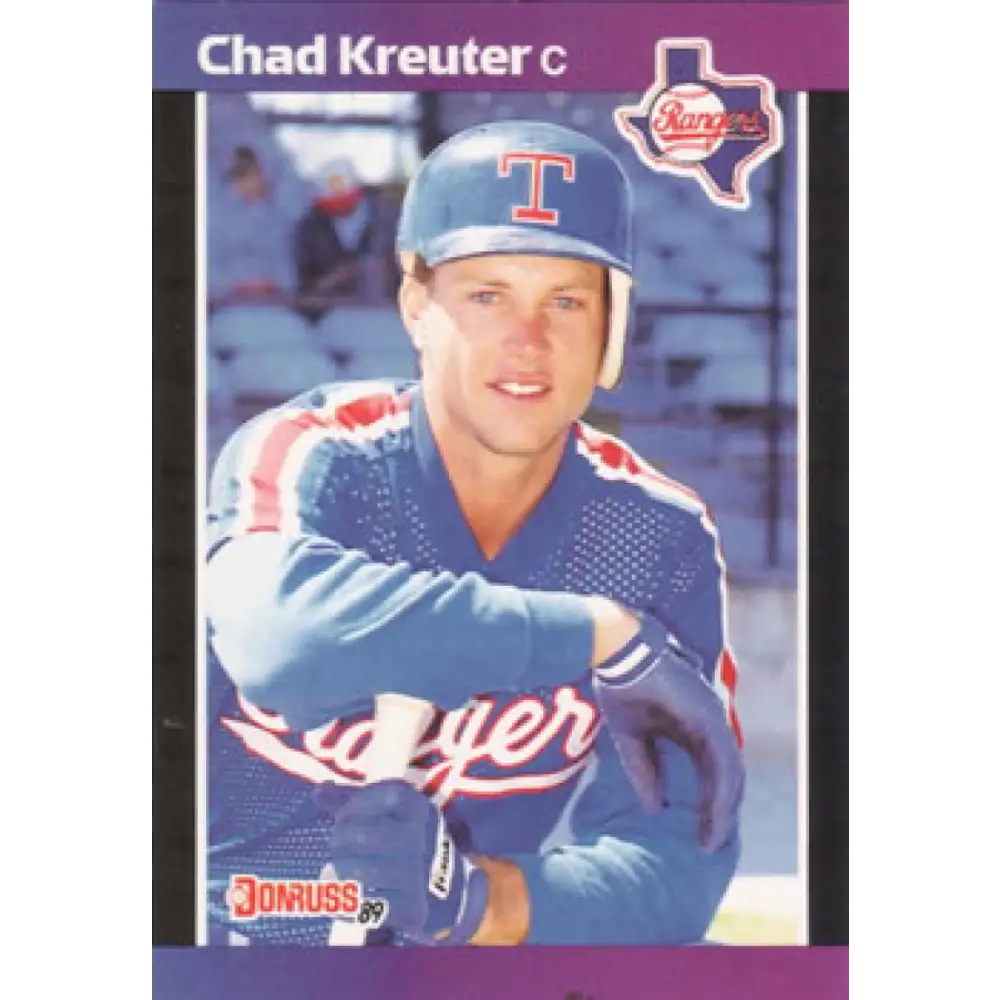 1989 Donruss #579 Chad Kreuter NM-MT RC Rookie Texas Rangers Baseball Card Image 1