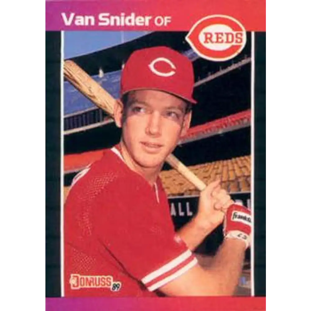 1989 Donruss #586 Van Snider DP NM-MT Cincinnati Reds Baseball Card Image 1