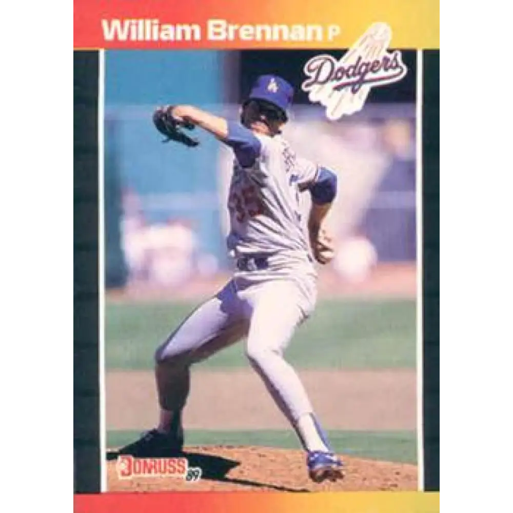 1989 Donruss #589 William Brennan NM-MT RC Rookie Los Angeles Dodgers Baseball Card Image 1