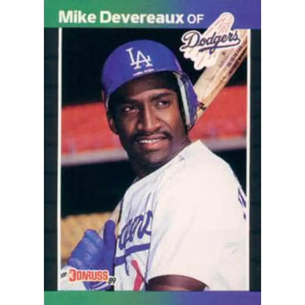 1989 Donruss #603 Mike Devereaux NM-MT Los Angeles Dodgers Baseball Card Image 1