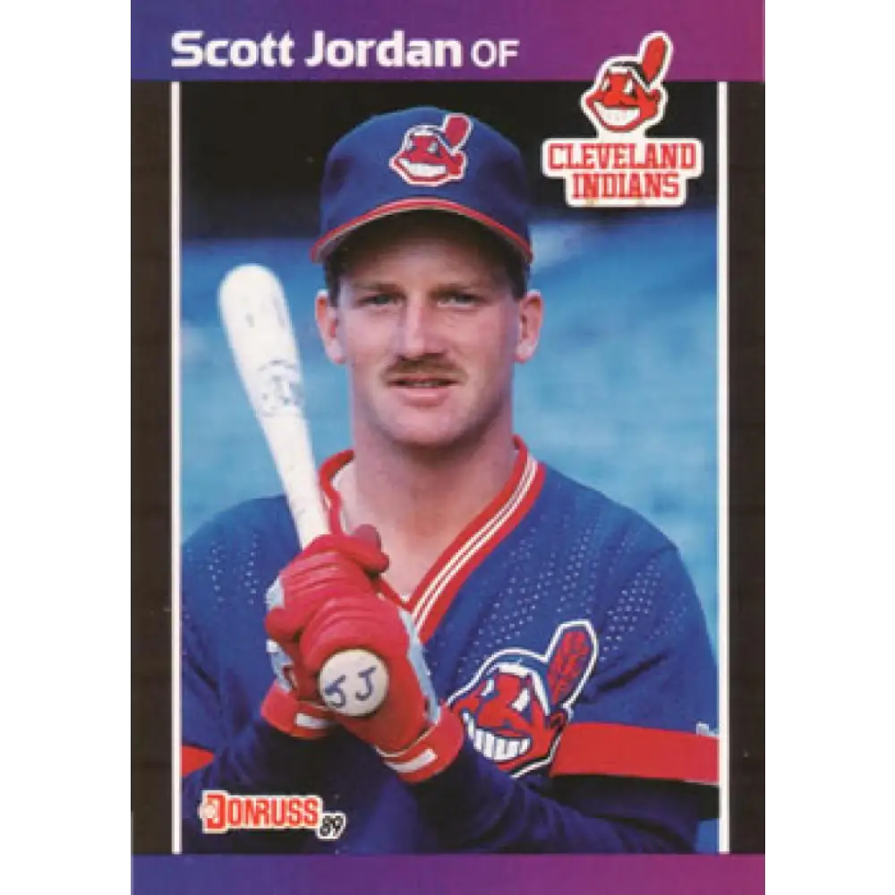 1989 Donruss #609 Scott Jordan NM-MT RC Rookie Cleveland Indians Baseball Card Image 1