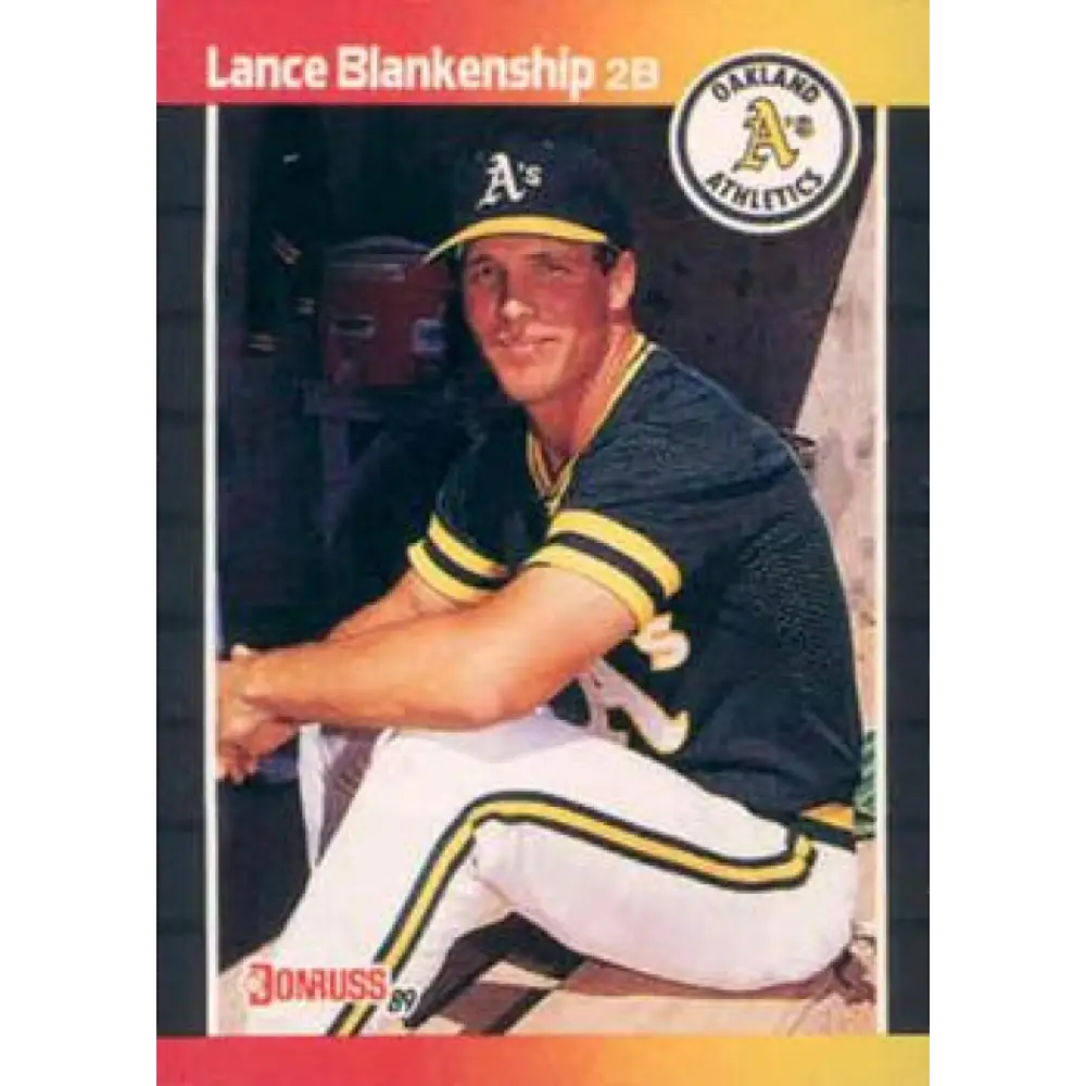 1989 Donruss #621 Lance Blankenship NM-MT RC Rookie Oakland Athletics Baseball Card Image 1