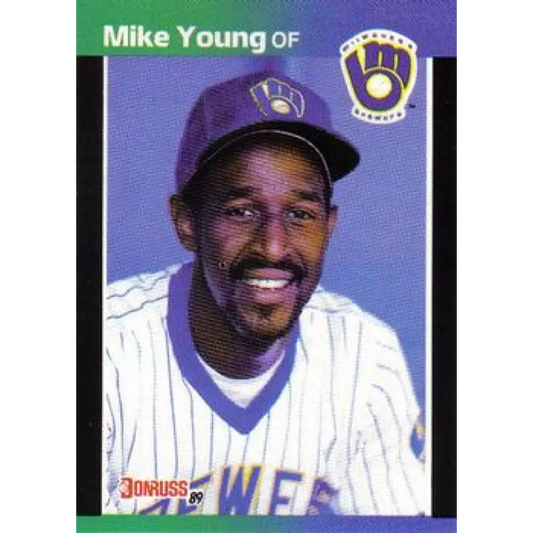 1989 Donruss #632 Mike Young DP NM-MT Milwaukee Brewers Baseball Card Image 1