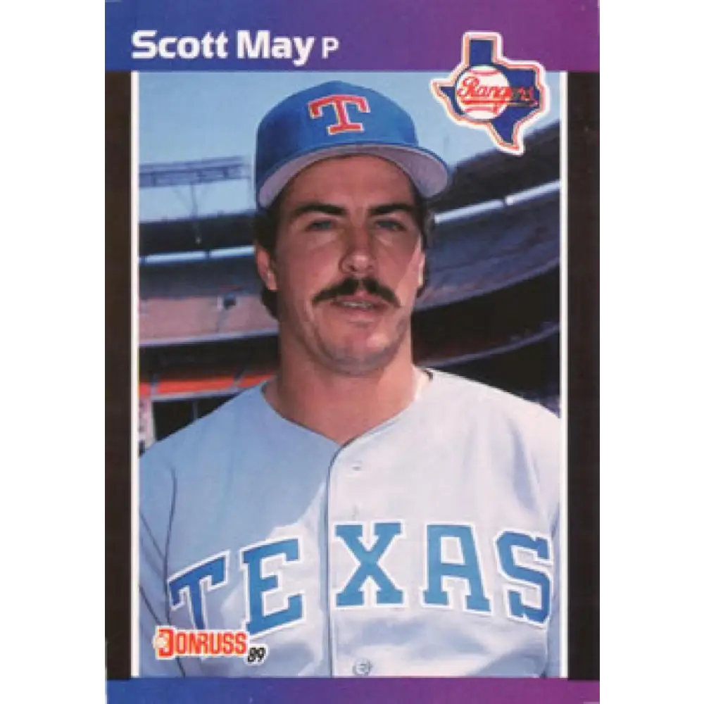 1989 Donruss #636 Scott May DP NM-MT RC Rookie Texas Rangers Baseball Card Image 1
