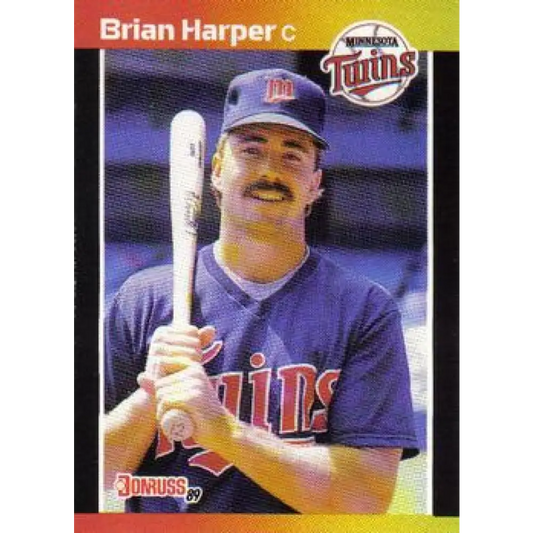1989 Donruss #641 Brian Harper NM-MT Minnesota Twins Baseball Card Image 1