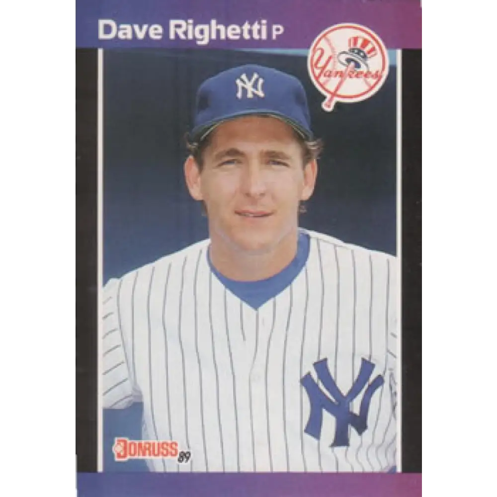 1989 Donruss #78 Dave Righetti NM-MT New York Yankees Baseball Card Image 1