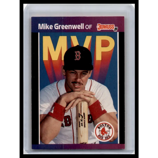 1989 Donruss #BC-13d Mike Greenwell NM-MT Boston Red Sox Baseball Card Image 1
