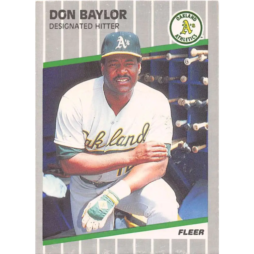 1989 Fleer #1 Don Baylor EX Excellent Oakland Athletics Baseball Card  Image 1