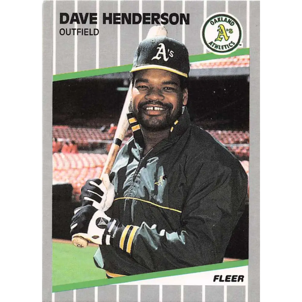 1989 Fleer #10 Dave Henderson EX Excellent Oakland Athletics Baseball Card  Image 1