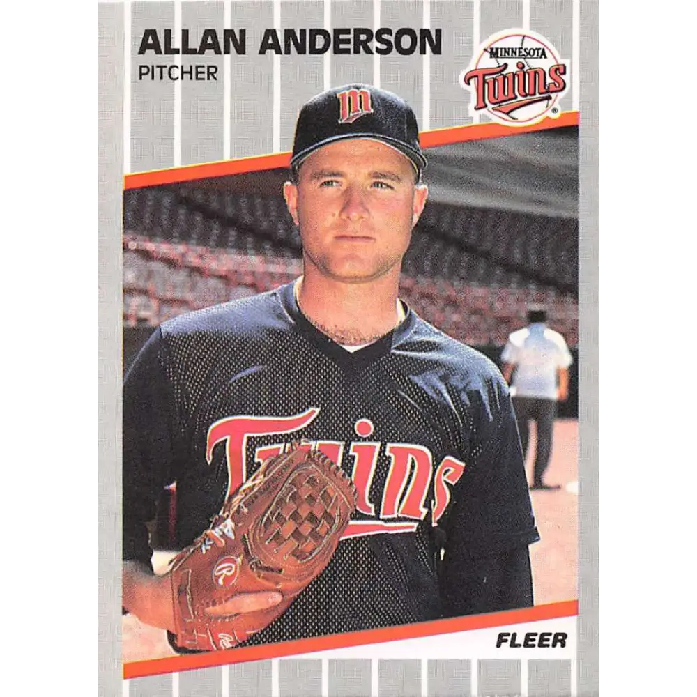 1989 Fleer #102 Allan Anderson EX Excellent Minnesota Twins Baseball Card  Image 1