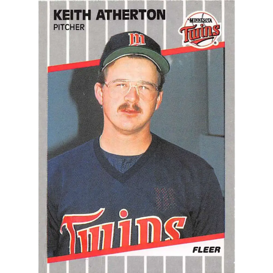 1989 Fleer #103 Keith Atherton EX Excellent Minnesota Twins Baseball Card  Image 1