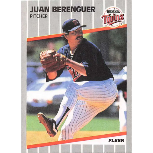 1989 Fleer #104 Juan Berenguer EX Excellent Minnesota Twins Baseball Card  Image 1
