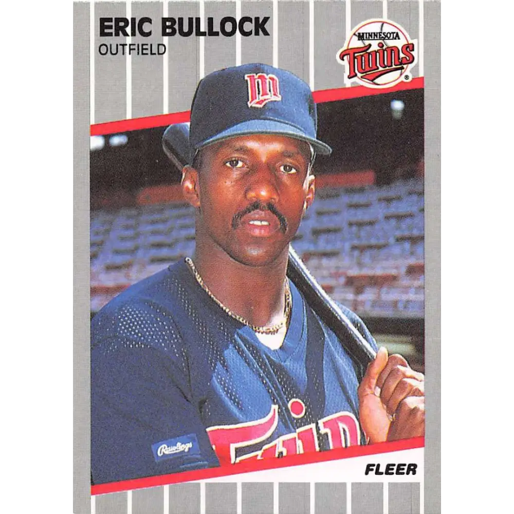 1989 Fleer #106 Eric Bullock EX Excellent RC Rookie Minnesota Twins Baseball Card  Image 1