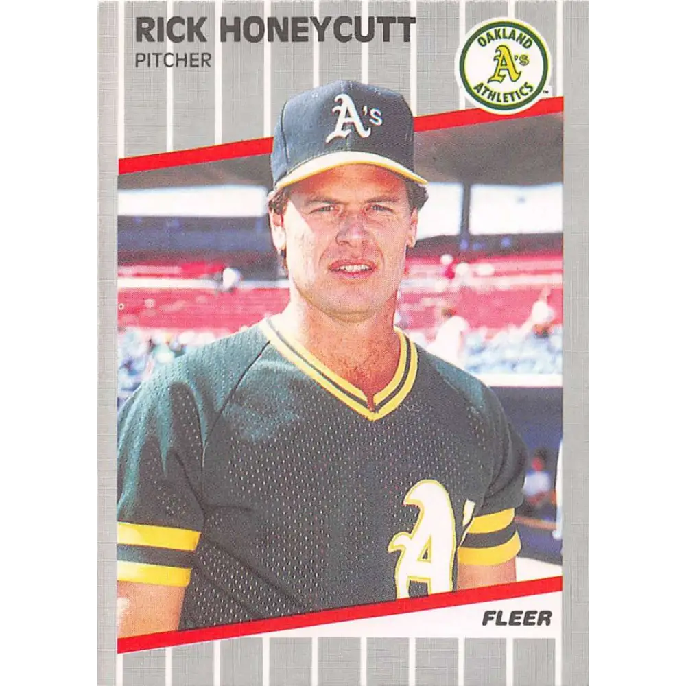 1989 Fleer #11 Rick Honeycutt EX Excellent Oakland Athletics Baseball Card  Image 1