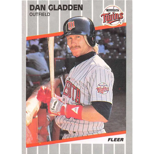 1989 Fleer #112 Dan Gladden EX Excellent Minnesota Twins Baseball Card  Image 1