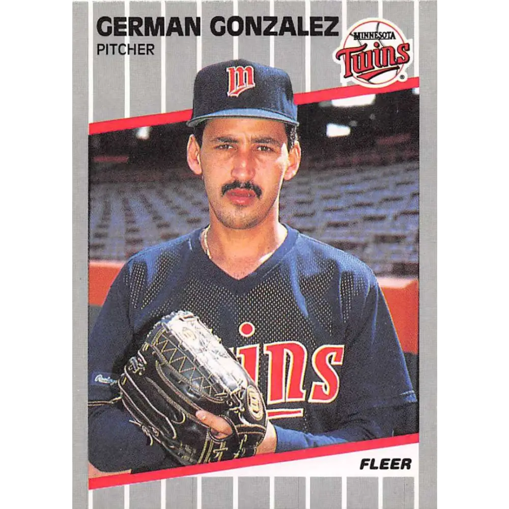 1989 Fleer #113 German Gonzalez EX Excellent RC Rookie Minnesota Twins Baseball Card  Image 1
