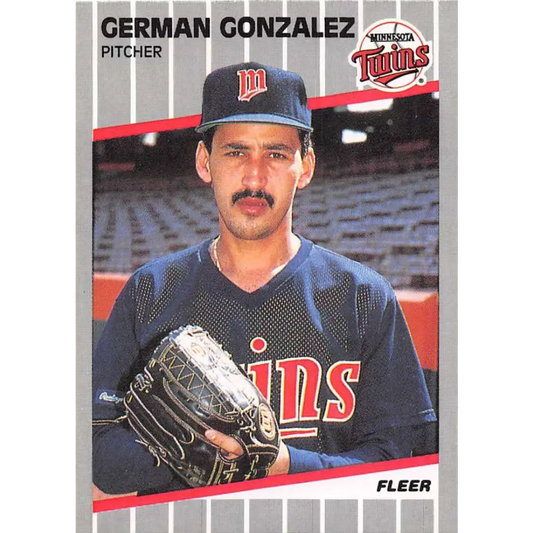 1989 Fleer #113 German Gonzalez EX Excellent RC Rookie Minnesota Twins Baseball Card  Image 1