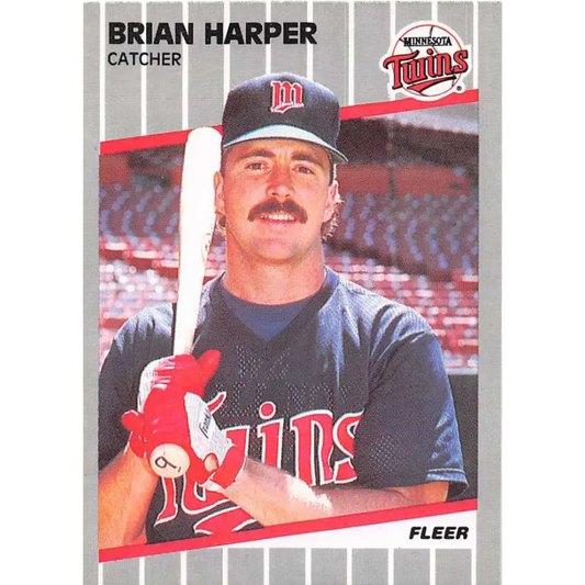 1989 Fleer #114 Brian Harper EX Excellent Minnesota Twins Baseball Card  Image 1