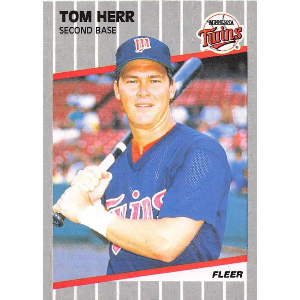 1989 Fleer #115 Tom Herr EX Excellent Minnesota Twins Baseball Card  Image 1