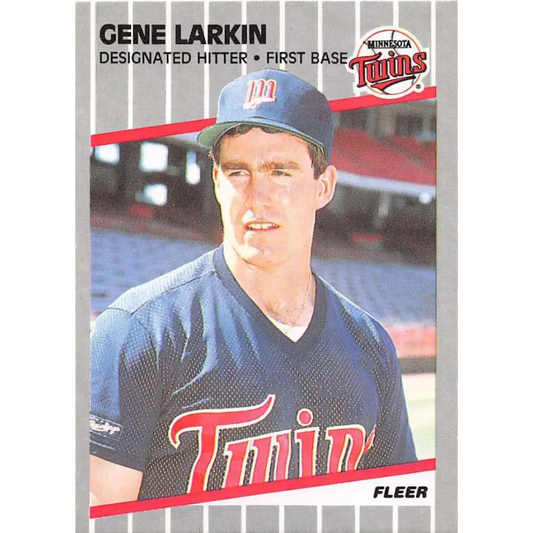 1989 Fleer #117 Gene Larkin EX Excellent Minnesota Twins Baseball Card  Image 1