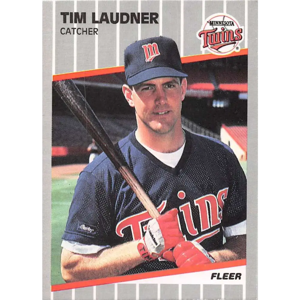 1989 Fleer #118 Tim Laudner EX Excellent Minnesota Twins Baseball Card  Image 1