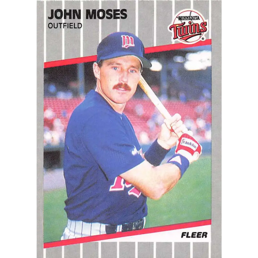 1989 Fleer #121b John Moses EX Excellent Minnesota Twins Baseball Card  Image 1