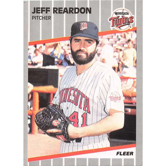 1989 Fleer #125 Jeff Reardon EX Excellent Minnesota Twins Baseball Card  Image 1