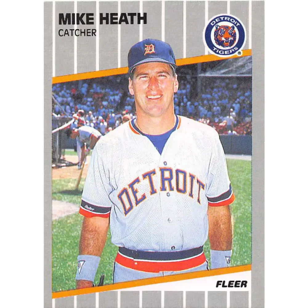 1989 Fleer #132b Mike Heath EX Excellent Detroit Tigers Baseball Card  Image 1