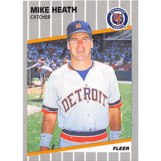1989 Fleer #132b Mike Heath EX Excellent Detroit Tigers Baseball Card  Image 1