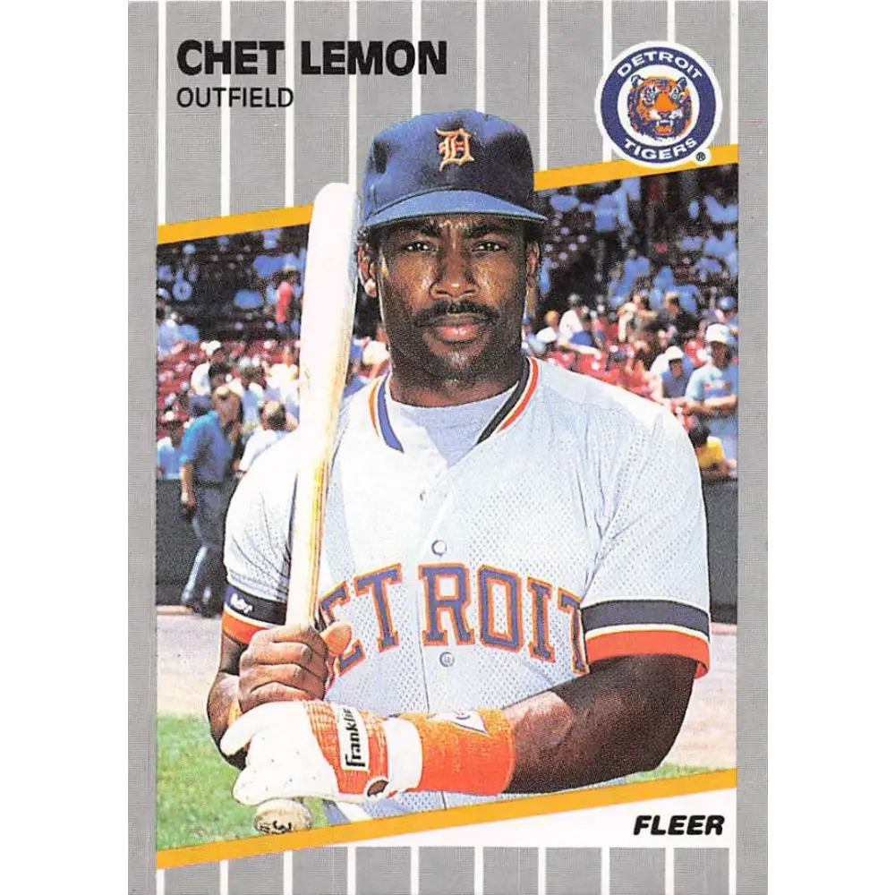 1989 Fleer #137 Chet Lemon EX Excellent Detroit Tigers Baseball Card  Image 1