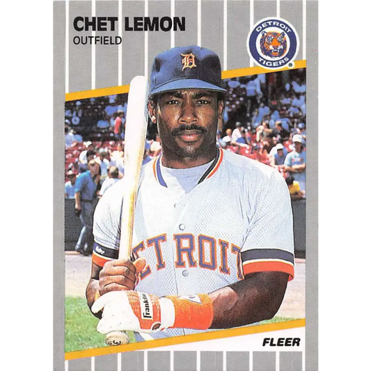 1989 Fleer #137 Chet Lemon EX Excellent Detroit Tigers Baseball Card  Image 1
