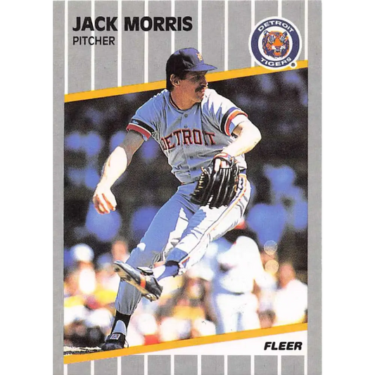 1989 Fleer #139 Jack Morris EX Excellent Detroit Tigers Baseball Card  Image 1