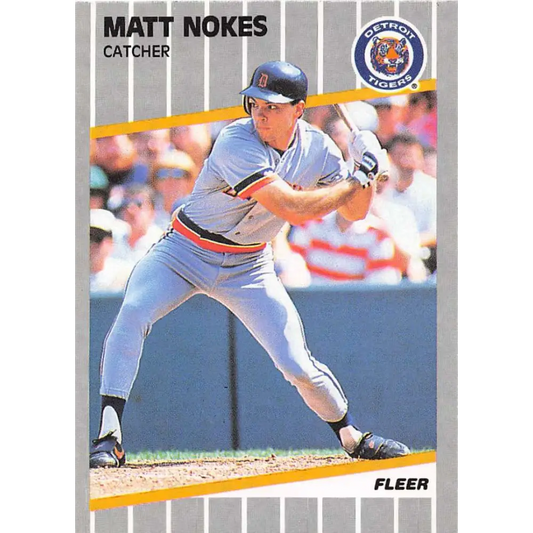 1989 Fleer #140 Matt Nokes EX Excellent Detroit Tigers Baseball Card  Image 1