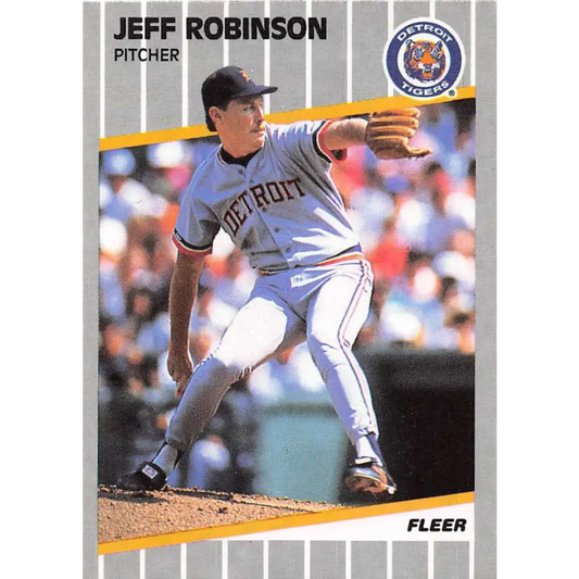 1989 Fleer #143 Jeff Robinson EX Excellent Detroit Tigers Baseball Card  Image 1