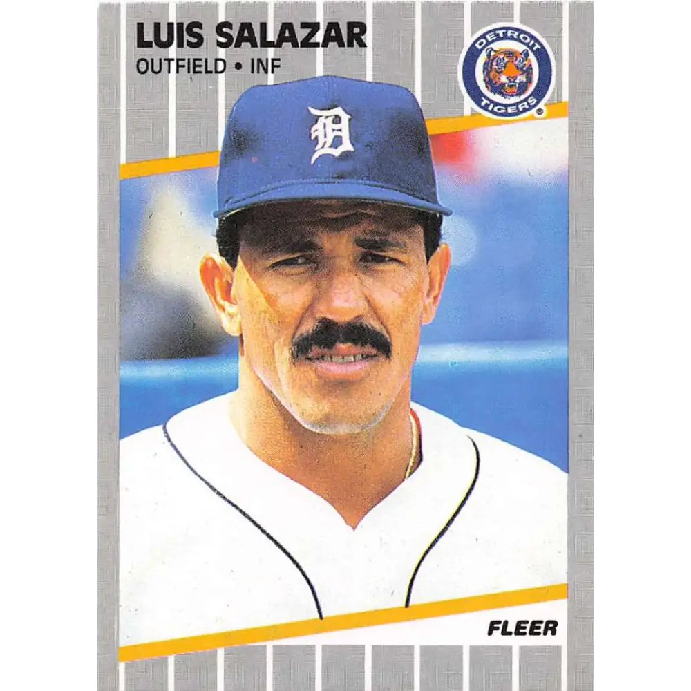 1989 Fleer #144 Luis Salazar EX Excellent Detroit Tigers Baseball Card  Image 1