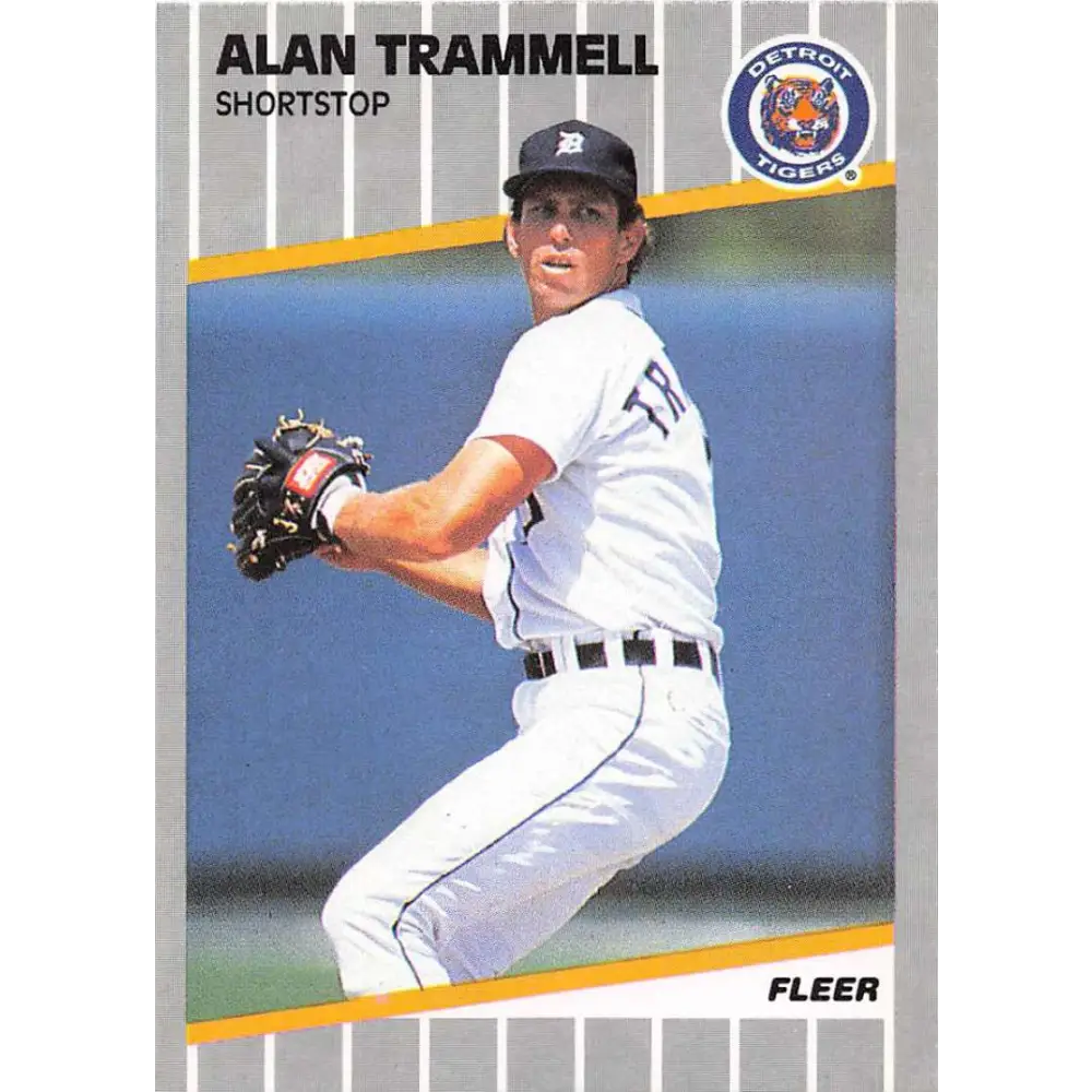 1989 Fleer #148 Alan Trammell EX Excellent Detroit Tigers Baseball Card  Image 1