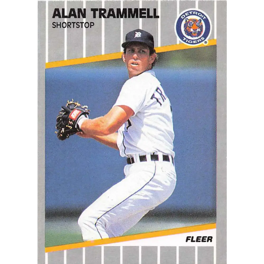 1989 Fleer #148 Alan Trammell EX Excellent Detroit Tigers Baseball Card  Image 1