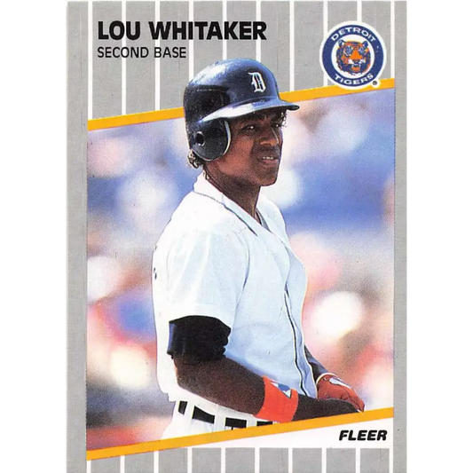 1989 Fleer #151 Lou Whitaker EX Excellent Detroit Tigers Baseball Card  Image 1