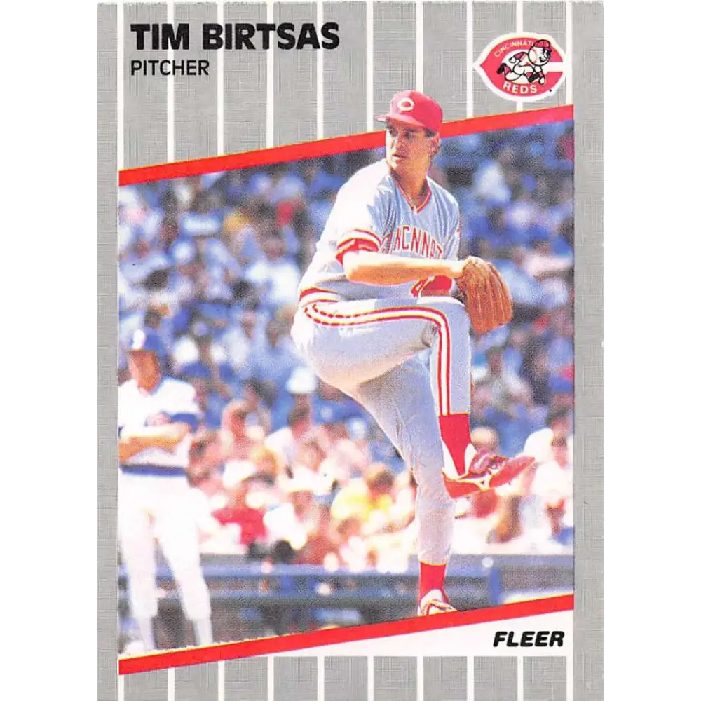 1989 Fleer #152 Tim Birtsas EX Excellent Cincinnati Reds Baseball Card  Image 1