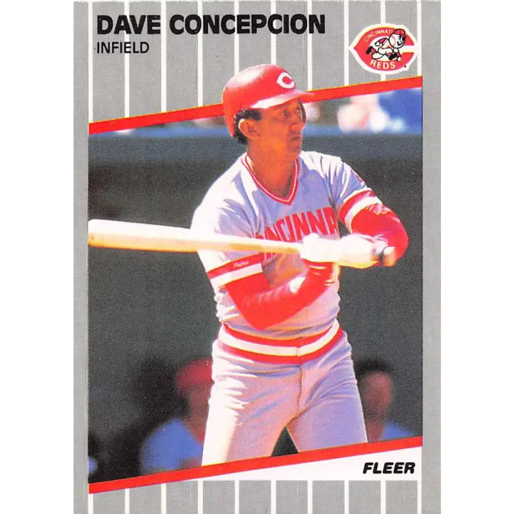 1989 Fleer #156 Dave Concepcion EX Excellent Cincinnati Reds Baseball Card  Image 1