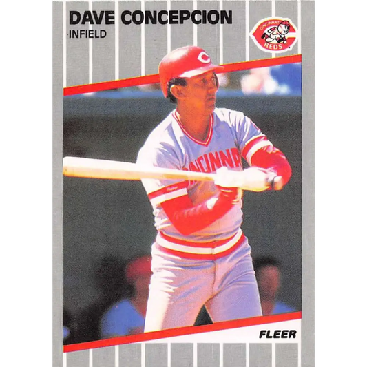 1989 Fleer #156 Dave Concepcion EX Excellent Cincinnati Reds Baseball Card  Image 1