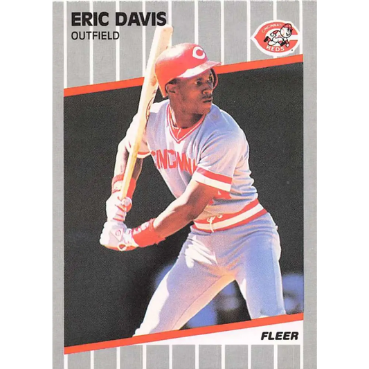 1989 Fleer #158 Eric Davis EX Excellent Cincinnati Reds Baseball Card  Image 1
