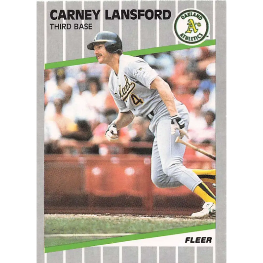 1989 Fleer #16 Carney Lansford EX Excellent Oakland Athletics Baseball Card  Image 1